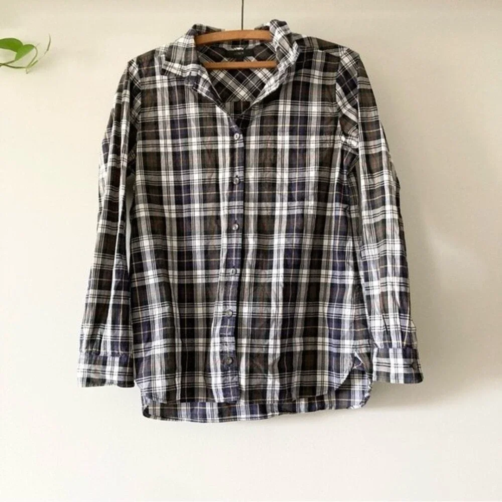 J.‎ Crew Shrunken Boy Shirt Forest Tartan Plaid Top 6